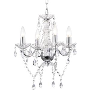 LaLuLa Chrome Chandelier Modern Mini Acrylic Crystal Chandelier Lighting 4 Light Candle Style Chandeliers for Dining Room