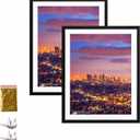 Diamond Painting Frame 30x40cm Diamond Art Frames Display Picture 12x16 Without Mat or 10x14 with Mat 2 Pack,Natural Solid Wooden,Protection Glass,Back Mat,Hanging Kit for Wall Decor-Black