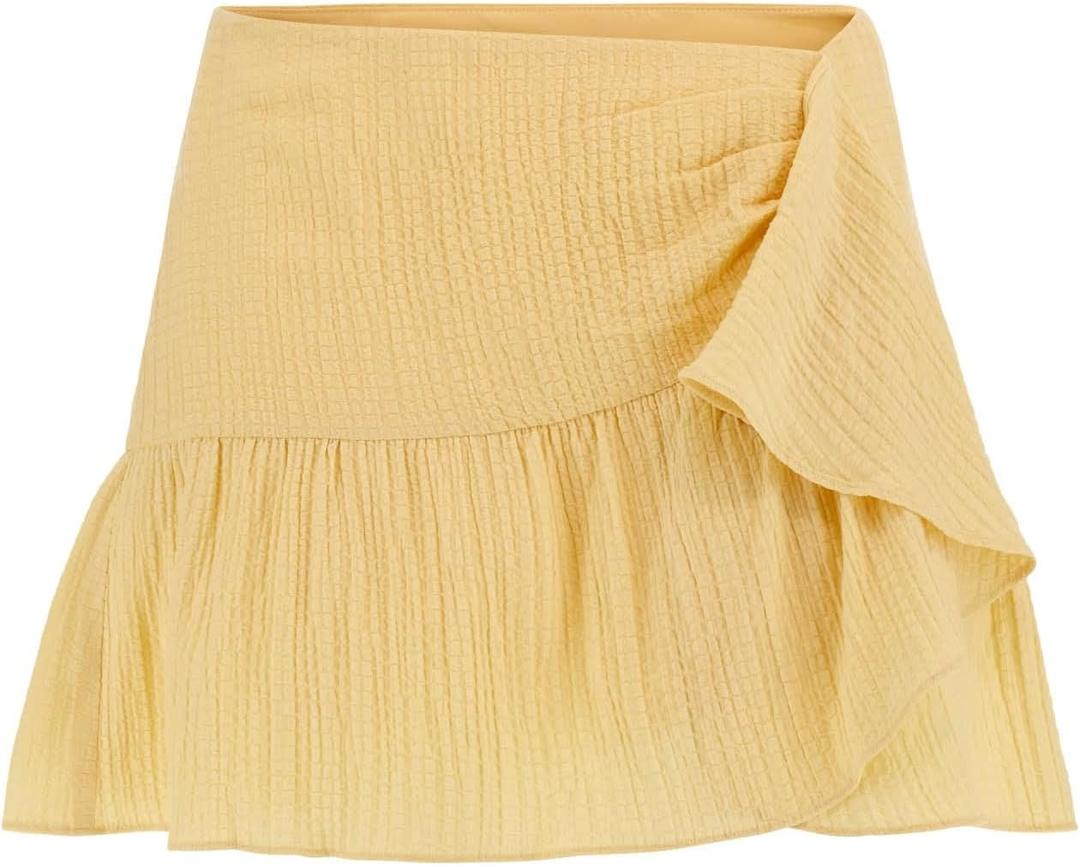GUESS Women's Shaelo Gauze Skirt (X-Large) Yellow