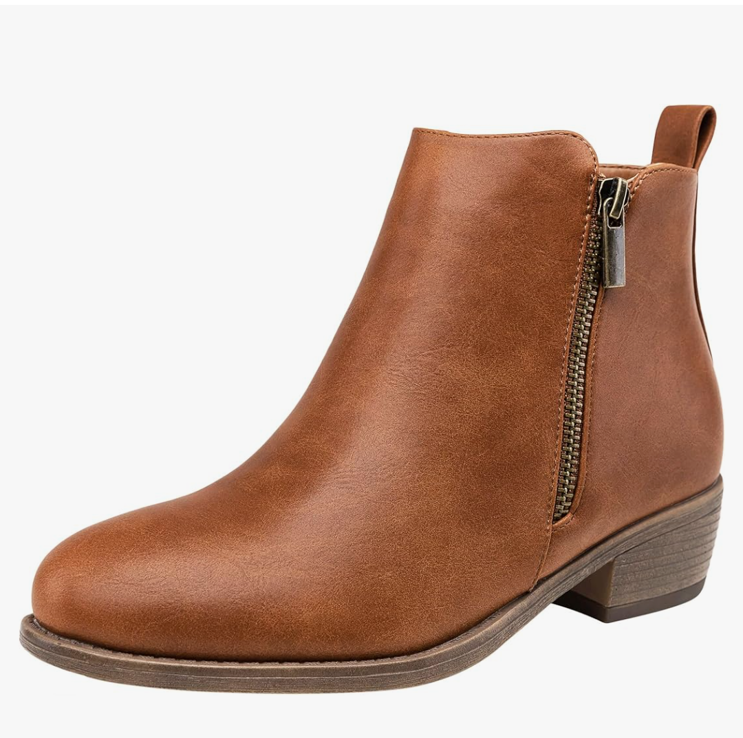 Jeossy Women's Ankle Boots, Classic Low Heeled Short Booties, Casual Comfortable Boots 9