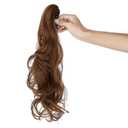 Claw Clip Ponytail Extension 18" Clip in Wavy Ponytail Hair Extensions Long Pony Tails for Women Extensions Light Auburn Wave Hairpiece