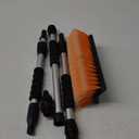 51" Car Wash Brush with Long Handle, Flow-Thru Soft Bristle Car Washing Brush with Extendable Handle and Hose Attachment and On/Off Switch for Car, RV, SUV, Truck, Boat, House Siding (Orange)