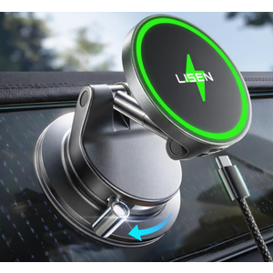 LISEN for 15W MagSafe Car Mount Charger,MagSafe Charger,Wireless Car Charger,Magnetic Phone Holder for Car,Phone Holders for Your Car Accessories for Women Men Jeep Ford F150 for iPhone 1712,Samsung