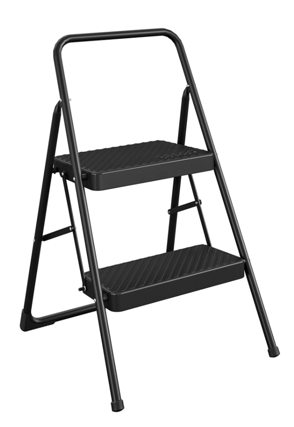 COSCO 2-Step Household Folding Steel Step Stool (Black)