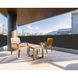 LOVE STORY 3.3'x12' Black Balcony Screen Privacy Fence Cover UV Protection (HDPE) Weather-Resistant 3 FT Height Shield for Deck, Patio, Backyard, Outdoor Pool, Porch, Railing