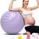 nonogo Birthing Ball for Pregnancy with Resistance Bands- Exercise Ball for Working Out, Yoga, Physical Therapy, Maternity Physio, Balance Stability Ball with Pump