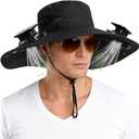 Hat with Fans Solar Power, UPF 50+ Wide Brim Sun Hat, Fishing Essentials for Hiking Beach Summer Safari