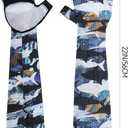 3 x Sports Compression Arm Sleeves for Youth Teens Sun Protection Sleeves for Baseball Golf Volleyball Basketball (Deep-sea Hunting)