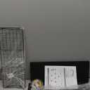 WOPITUES Floating Shelves for Wall Decor Sign, Bathroom Organizers and Storage, Bathroom Shelves Over Toilet with Metal Guardrail-Black