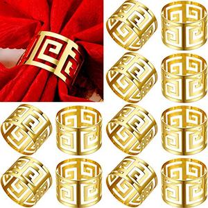 200 Pcs Gold Napkin Rings Napkin Holder Set Hollow Out Metal Serviette Buckle Exquisite Household Bulk for Dinner Table Decoration Wedding Party Easter Banquet Gathering