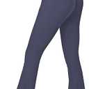 Sunzel Sunzfly Invisible Butt Scrunch Flare Leggings for Women, Mini Flared Yoga Pants with Tummy Control and High Waist 30" Ash Blue X-Large