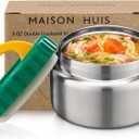 MAISON HUIS 8oz Soup Thermo Wide Mouth Vacuum Insulated Thermo Jar, Leak Proof Stainless Steel Food Container for Hot&Cold Food Kids Lunch Soup for School Travel (Green)