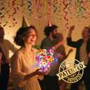 2 x Mini Birthday Cards, Birthday Gift Card with Music and Light, Flower Bouquet 3D Card with Butterflies for Mom, Women, Wife (Butterfly & Daisy)