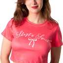 Womens Short N Sweet Crop Top Shirt and Costume Adult Teen Women Tshirts T Tee Y2k Halloween Costumes (Pink, L)
