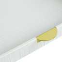 HofferRuffer Faux Leather Decorative Serving Tray, Elegant Coffee Table Ottoman Tray, Breakfast, Drinks, Liquor Serving Platter, White Croco Finish with Gold Hardware Handle (Square)