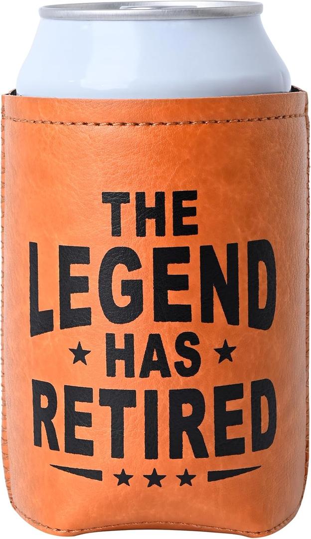 3 x Christmas Gifts for Dad from Daughter, Son for Fathers Day, Birthday Gifts for Dad, Him, Husband, Grandpa, Retirement Gifts for Men, Leather Can Cooler for Mens 12oz (Legend)
