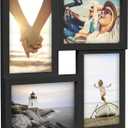 Malden International Designs Collage Picture Frame for Wall, Holds Four Photos : 2-6x4 and 2-4x6 Inch - Black Plastic, Wall Decor for the Home
