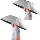 Luwint 2 Pack Umbrella Hat, 36 Inch Head Umbrella Hat, Hands Free Umbrella for Adults, Cool Sun Rain Protection Gadgets Folding Umbrella Hats for Fishing Gardening Camping Work