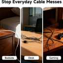 EACH COOL Cord Organizer 8 Pack  Magnetic Cable Clips for Cable Management, Office Setup, Cord Holder for USB Charging Wires, Adhesive Wire Clips for Home or Work