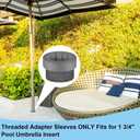 7 x Thyle Pool Umbrella Stabilizer Adapter Threaded Adapter Sleeves Pool Umbrella Sleeve Pole Stabilizer for Patio Outdoor 1 3/4" Insert(Gray)