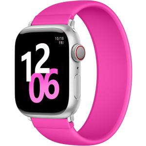 Zedoli Sport Solo Loop Band Compatible with Apple Watch Bands 42mm  44mm 45mm 46mm 49mm Women Men, Stretchy Soft Silicone Elastic Strap for iWatch 