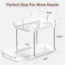 Delamu 2-Tier Multi-Purpose Bathroom Under Sink Organizers and Storage, Stackable Kitchen Pantry Organization, Pull Out Medicine Cabinet Organizer with Movable Dividers, White, 1 Pack