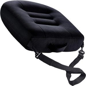 Universal Booster Seat Cushion with Adjustable Height, Breathable Mesh Portable Design with Straps, Improve Vision Improve Sitting Posture Stress Relief Driving Office Family Outdoor - Black