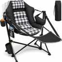 Hammock Camping Chair with Footrest, Thick Padded Cushion, 500 lbs
Heavy Duty Oversized Portable Rocking Chair, Folding Recliner Camp Chair with Cup Holder & Pillow for Beach, Patio, Lawn