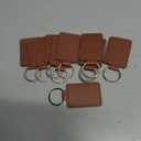 10 Pcs Rectangular PU Leather Key Fob with Ring Blank Keychain Holder Ornaments Laser Engraving Key Tags Leather Key Chain Charms Pendants Stamping Key Chains Leather Craft Keychain Blanks Brown, 8.5 x 4cm