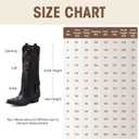 Cowboy Boots for Women - Fringe Knee High Cowgirl Boots with Classic Embroidery, Pointed Toe Pull on Retro Design, Perfect for Western Parties, Weddings and Events (Black) Size: 8.5