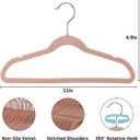 Tonswachic Baby Velvet Hangers 30 Pack - 11 Inch Non Slip Felt Kids Hanger for Newborn Clothes - Ultra Thin Space-Saving Infant Hangers for Toddler Kids' Closet with 10 Hanger Clips - Pink