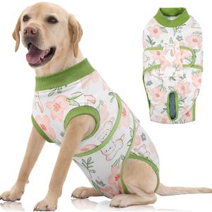 FUAMEY Dog Recovery Suit Male,Dogs Surgery Neuter Suits Puppy Spay Shirts for Female Protect Dog's Skin Anti Licking Abdominal Wounds Doggie Onesie Pet Bodysuit Alternative to Cone Rabbit Flower XL (XL(Back:20.1-24.8in,WT:42-75lbs))