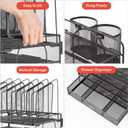 Marbrasse Desk Organizer with Drawer, 4-Tier Mesh File Organizer with 5 Vertical File Holders and 2 Pen Holders, Multifunction Desktop Organizer,Desk Organizers and Accessories for Home Office