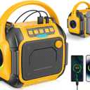 Portable Bluetooth Speaker Compatible for Dewalt 20V Battery(NO Battery), Wireless Speaker with FM Radio, 3.5mm AUX Audio Port, USB/Type C Charging & TF-Card Input, for Outdoor Jobsites Camping (Yellow)