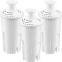 Water Filter Replacement for Brita Water Pitchers and Dispensers, Classic 35557, Ob03, Mavea 107007 and More, Reduce Chlorine and Bad Taste, Lasts Two Months or 40 Gallons, Includes 3 Filters