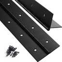 2 Pack Heavy Duty Piano Hinge 48 Inch x 2 Inch Width, 0.047'' Thick Stainless Steel Black Continuous Hinge for Cabinet, Door, Toolbox, Wooden Box, Metal Plate, Furniture, Industrial Project