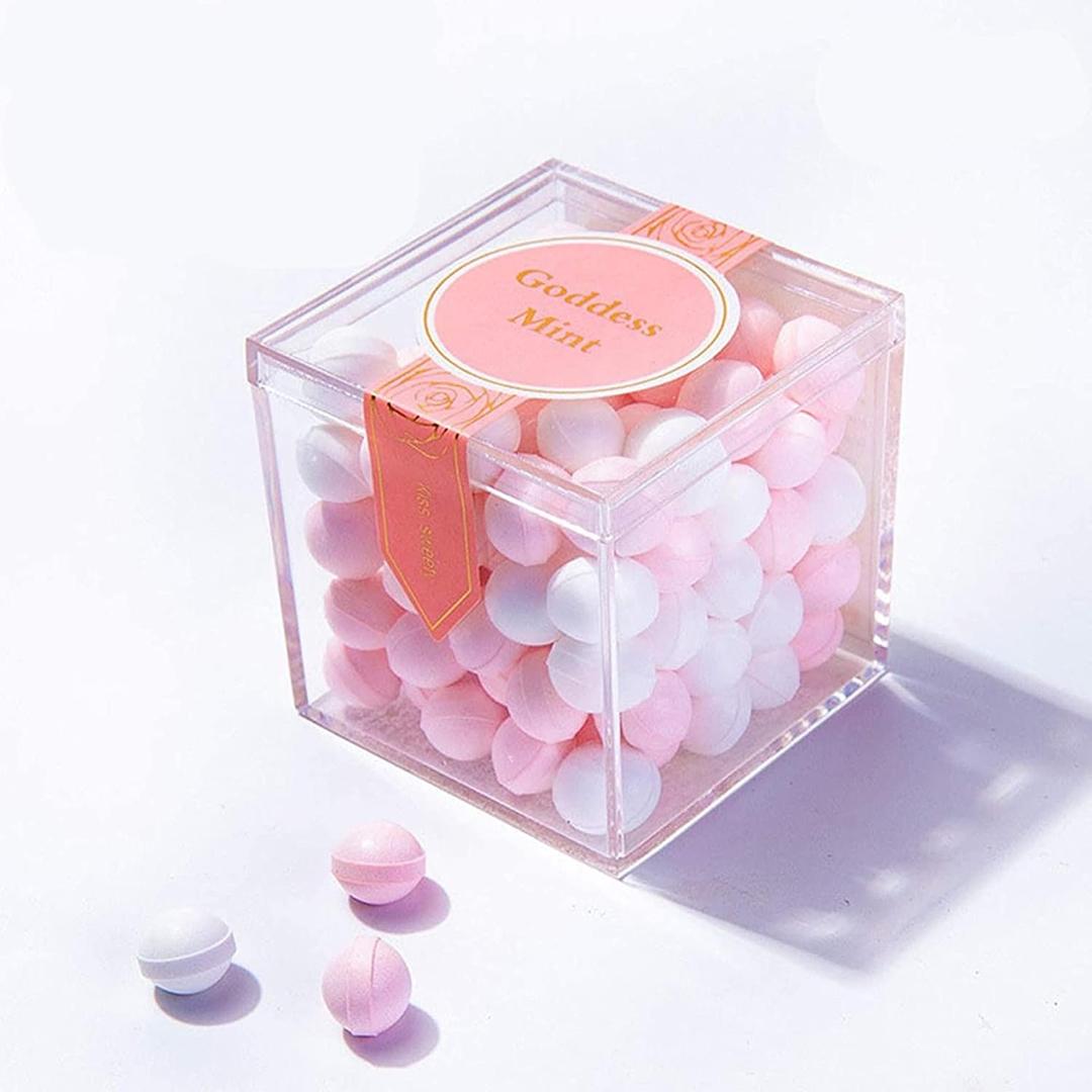 KissYou Acrylic Box Clear Boxes with Lid 12 Packs Small Candy Box Display Square Cube Wedding Valentine's Day Decorations Jewlry Gift Box