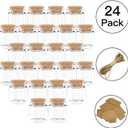 24 Pack 1.7 Oz Glass Bottles with Cork Stoppers,50 ML Mini Small Glass Bottles for Wedding Favors, Crafts Home Decorations, Party Favors