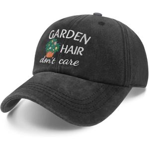 Gardening Gifts for Women - Gardening Hat Embroidered Breathable Cute Baseball Cap for Mom, Wife Outdoor Work (Gray)