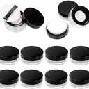 Covzoe 5 Pieces Loose Powder Containers, 10g/10ml Reusable Plastic Empty Powder Case with Sponge Puff, No Leak Compact Makeup Powder Box Cosmetic Jar Refillable with Sifter and Lid for Travel