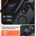 [4 in 1] Magnetic for Galaxy S25 Edge Case, 2 Pics Privacy Screen Protectors and 1 Pic Camera Protector, Fit for MagSafe, Military Grade Shockproof Translucent Matte Galaxy S25Edge Cover, Black