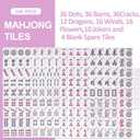 TIASUSAN American Mahjong Tile Set with 166 Pink Back Tiles (1.2, Tiles Only), Mahjong Game Set