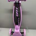 ZIFFY 3-Wheel Light-Up Kids Scooter, Kids Balance Scooter for Boys Girls with 20 Dynamic LED Lights, 4 Adjustable Height, Lean-to-Steer Design with Anti-Slip Wide Deck for Stability - Up to 110LBS (Purple)