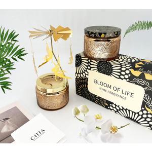 Funny Rotatable Scented Candles Decorative Soy Candle with Carousel Fairy Jar Candle Christmas Birthday Gifts for Women Unique Candle