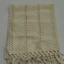 ZeeMart Macrame Style Boho Table Runner, Ivory Table Runners 72 Inches Long, Farmhouse Woven Home Decor, 12x72 Inch, Ivory (12"x72"(12x80",Tassel Included))