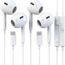 2 Packs USB C Headphones for iPhone 17/16/15 Earbuds with Mic & Volume Control, Type C Earphones Wired for iPhone 17 16 15 Pro Max, for iPad Pro, Galaxy S25/S24/S23/S22/S21/S20 Ultra Note 10/20