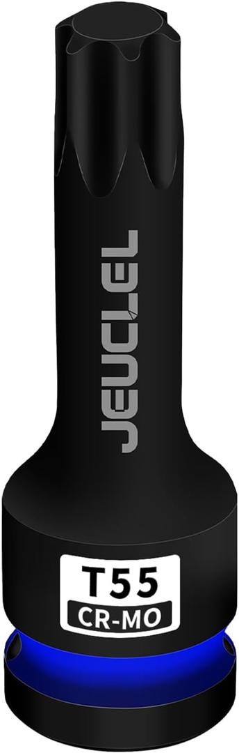 T55 Torx Bit Socket, 1/2" Drive Torx Star 6 Point Impact Bit Socket, 3-Inch, Cr-Mo Steel, Screwdriver Adapter for Electric Ratchet Wrenches Fastening Screws Hand Repair