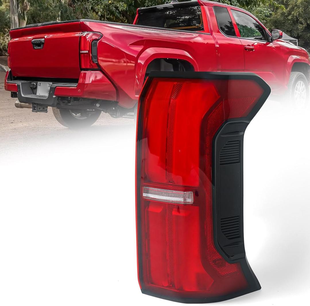 Huray Right Full LED Tail Light Assembly Fit for Toyota Tacoma 2024 2025, RH Taillight w/o Tailgate Switch OE Style Rear Brake Lamp w/Side Marker Light Replacement for 81550-AK050 Passenger Side