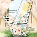 i-Blason for Samsung Galaxy S23 Ultra Case with Built-in Screen Protector, [Magnetic Charging] [Support Fingerprint ID], Full-Body Slim Phone Case for Samsung Galaxy S23 Ultra 6.8", Flower Paint