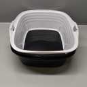 Arm & Hammer Rimmed Cat Litter Box with High Sides and Microban, Made in USA (Pearl White/ Dark Gray)